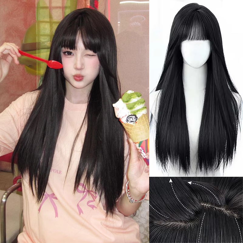 Synthetic Korean Black Long St - огляд і ціна Anime Cosplay Korean Girl