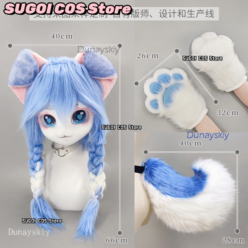 aBcSCS*Fursuit Head Kigurumi C - огляд і ціна Anime Cosplay With Mask